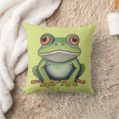 色鉛筆画のカエル クッション (ブランケット)