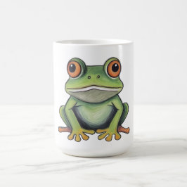 色鉛筆画のカエル コーヒーマグカップ