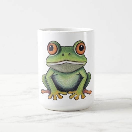 色鉛筆画のカエル コーヒーマグカップ (中央)