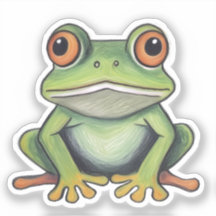 色鉛筆画のカエル