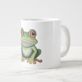色鉛筆画のカエル ジャンボコーヒーマグカップ (正面右)