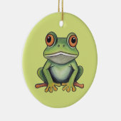色鉛筆画のカエル セラミックオーナメント (右)