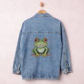 色鉛筆画のカエル デニムジャケット (ハンガー)