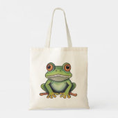 色鉛筆画のカエル トートバッグ (裏面)
