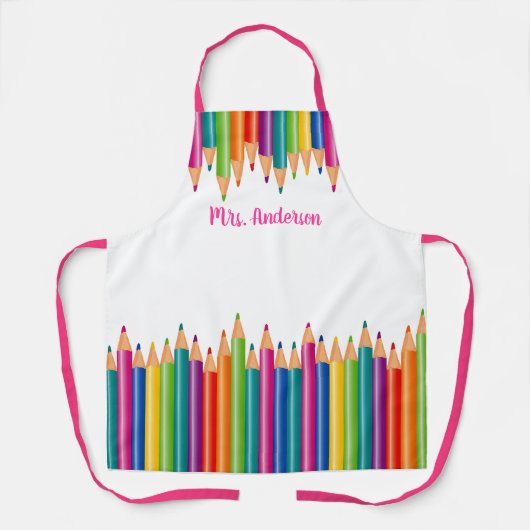 色鉛筆行個人用エプロン エプロン (正面)