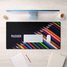 色鉛筆、あなたの名前、プロフェッショナル デスクマット