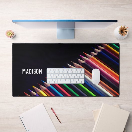 色鉛筆、あなたの名前、プロフェッショナル デスクマット (オフィス1)