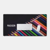 色鉛筆、あなたの名前、プロフェッショナル デスクマット (キーボード&マウス)