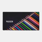 色鉛筆、あなたの名前、プロフェッショナル デスクマット (正面)