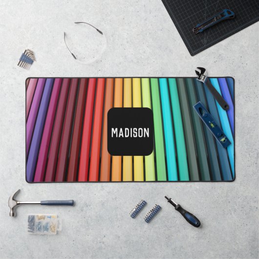 色鉛筆、あなたの名前、プロフェッショナル デスクマット (ワークステーション)