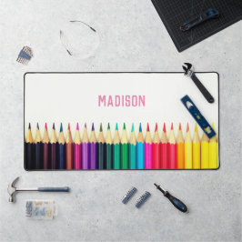 色鉛筆、あなたの名前、プロフェッショナル デスクマット