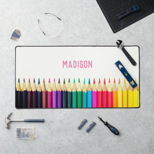 色鉛筆、あなたの名前、プロフェッショナル デスクマット (ワークステーション)