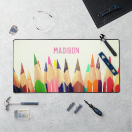 色鉛筆、あなたの名前、プロフェッショナル デスクマット