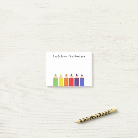 色鉛筆 ポストイット (デスク上)