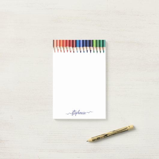 色鉛筆（名前） ポストイット (デスク上)