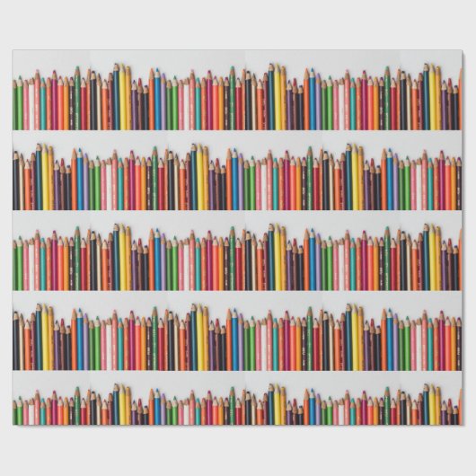 色鉛筆、絵を描色の数々のアーティストツール ラッピングペーパー (フラット)