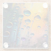 色雨の背カラフル景 ガラスコースター (裏面)