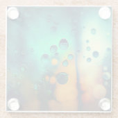 色雨の背カラフル景 ガラスコースター (裏面)