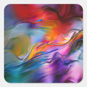 「色電流」コンテンポラリー抽象芸術 スクエアシール (正面)