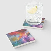 「色電流」コンテンポラリー抽象芸術 ストーンコースター (横)