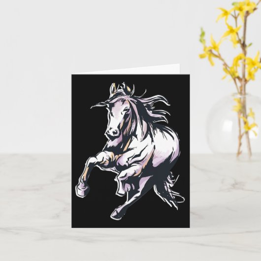 色馬乗馬 カード (黄色い花)