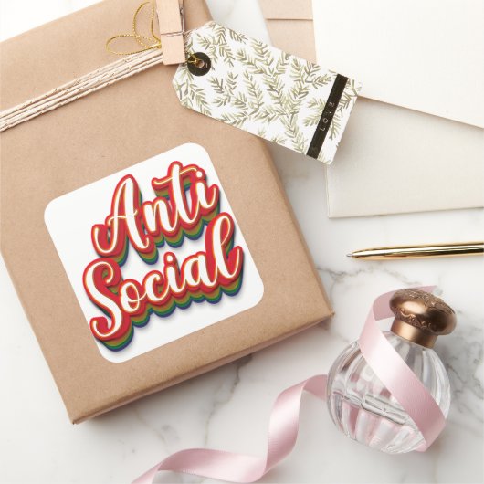 色鮮やかなアンチ社会 スクエアシール (ギフト)