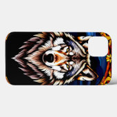 色鮮やかなオオカミの肖像 Case-Mate iPhoneケース (裏面 (横))
