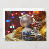 色鮮やかなクリスマスのオーナメント シーズンカード (正面/裏面)