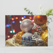 色鮮やかなクリスマスのオーナメント シーズンカード (スタンド正面)