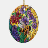 色鮮やかなステンドグラス蜂蜜 セラミックオーナメント (右)
