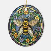 色鮮やかなステンドグラス蜂蜜 セラミックオーナメント (左)