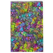 色鮮やかなドットらせん状絵画ハンド1 カレンダー (カバー)