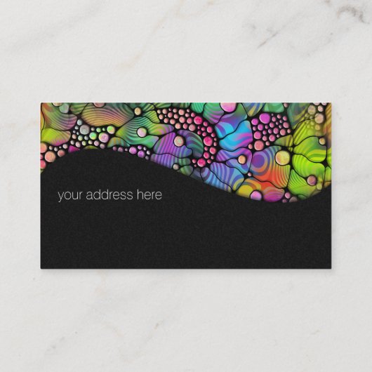 色鮮やかなドットらせん状絵画ハンド1 名刺 (裏面)