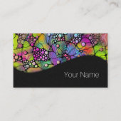 色鮮やかなドットらせん状絵画ハンド1 名刺 (正面)