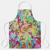 色鮮やかなドットらせん状絵画ハンド2 エプロン (正面)