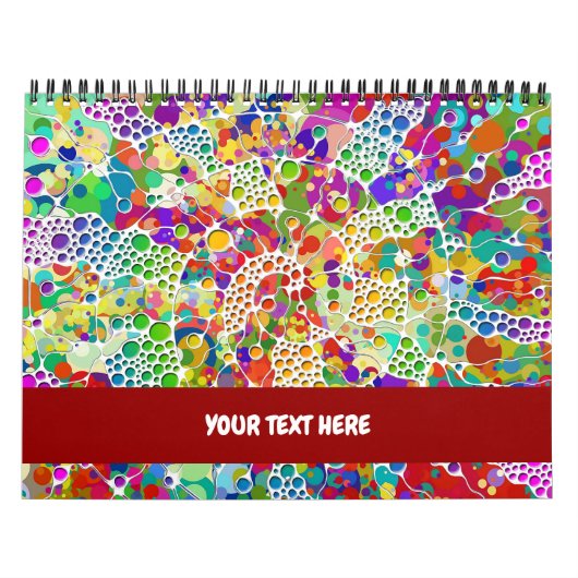 色鮮やかなドットらせん状絵画ハンド2 カレンダー (カバー)