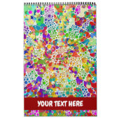 色鮮やかなドットらせん状絵画ハンド2 カレンダー (カバー)