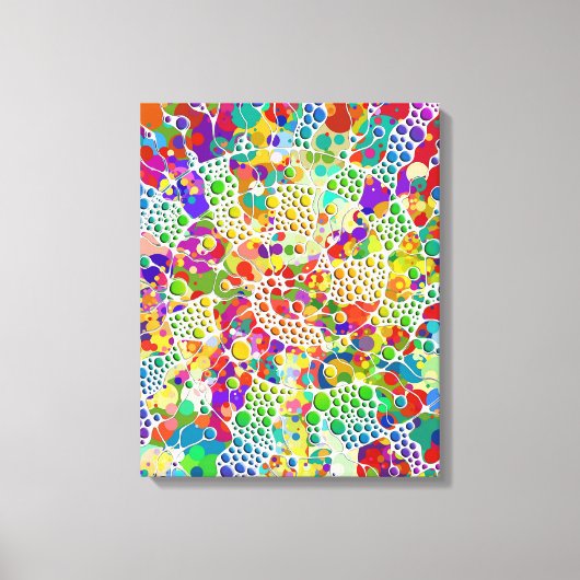 色鮮やかなドットらせん状絵画ハンド2 キャンバスプリント (正面)