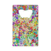 色鮮やかなドットらせん状絵画ハンド2 クレジットカード栓抜き (正面)