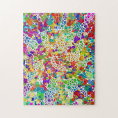 色鮮やかなドットらせん状絵画ハンド2 ジグソーパズル (縦)