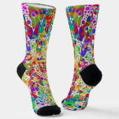 色鮮やかなドットらせん状絵画ハンド2 ソックス (傾斜あり)