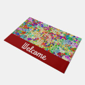 色鮮やかなドットらせん状絵画ハンド2 ドアマット (アングル)