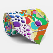 色鮮やかなドットらせん状絵画ハンド2 ネクタイ (ロール)