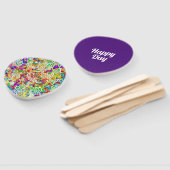 色鮮やかなドットらせん状絵画ハンド2 ハンドファン (組立なし)