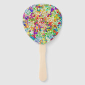 色鮮やかなドットらせん状絵画ハンド2 ハンドファン (正面)