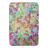 色鮮やかなドットらせん状絵画ハンド2 バスマット (正面縦)