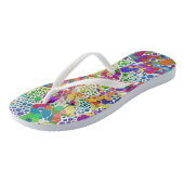 色鮮やかなドットらせん状絵画ハンド2 ビーチサンダル (アングル)