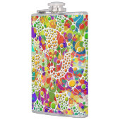 色鮮やかなドットらせん状絵画ハンド2 フラスク (左)