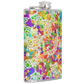 色鮮やかなドットらせん状絵画ハンド2 フラスク (右)