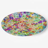 色鮮やかなドットらせん状絵画ハンド2 ペーパープレート (アングル)